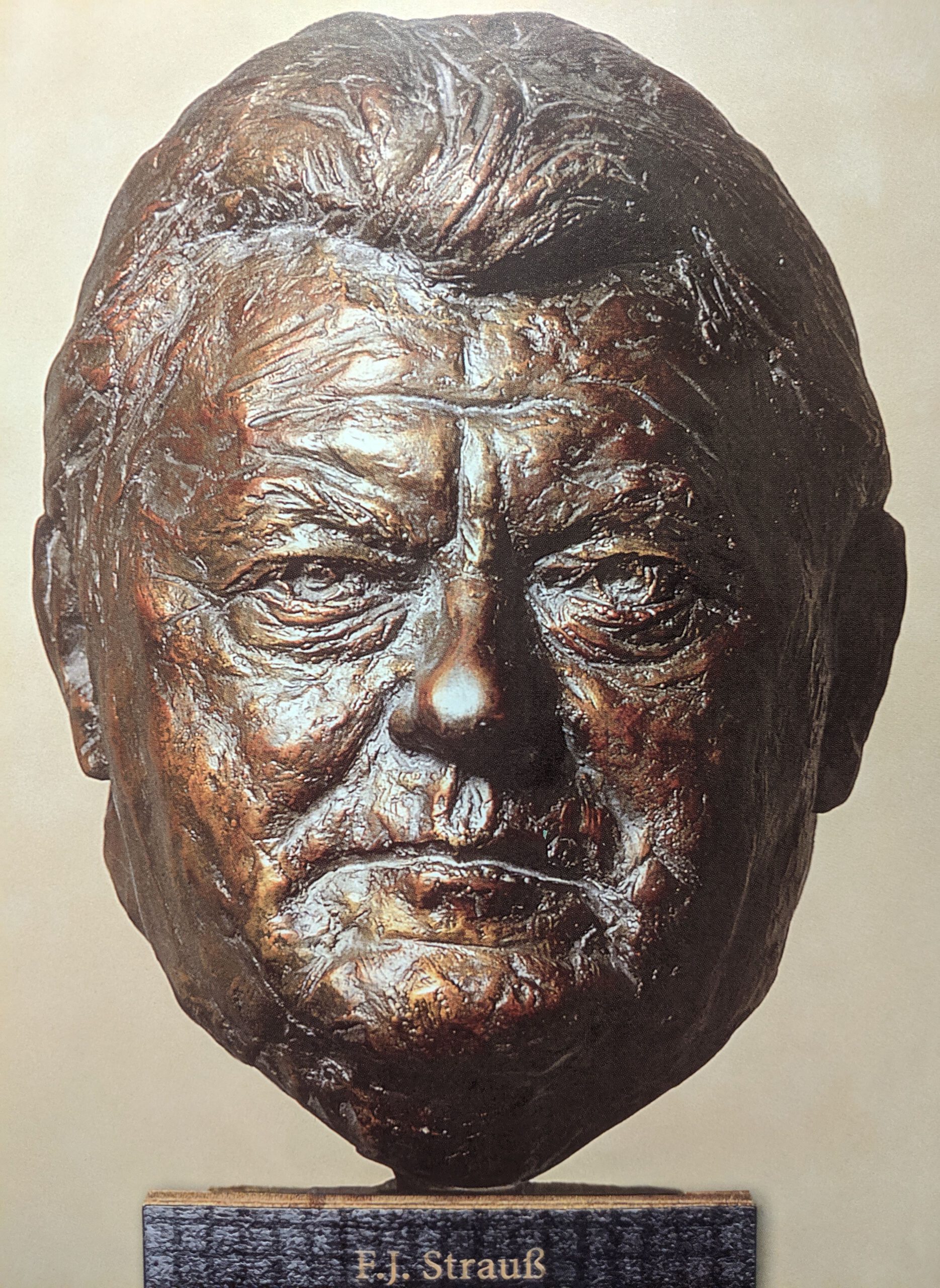 Franz Joseph Strauß, Deutscher Politiker, Ministerpräsident in Bayern, Bronzeguss von Nikolai Tregor, 1987